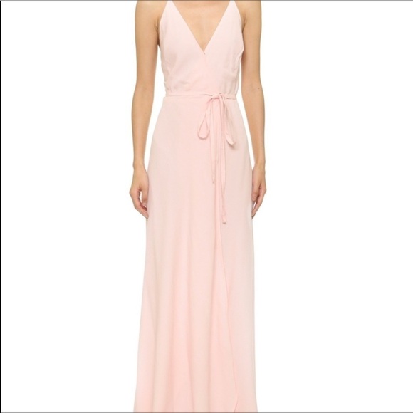 Yumi Kim Rush Hour Maxi Dress Blush Pink Wrap Wedding Flowing Romantic - Picture 2 of 7